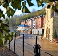 Beautiful retirement properties seen through trees