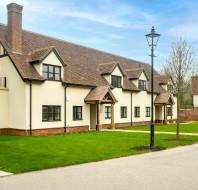 Apartment block with Tudor stylings