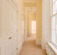 hall way with doors