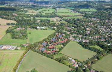 Aerial view of Shiplake Meadows site Aerial view of Shiplake Meadows site