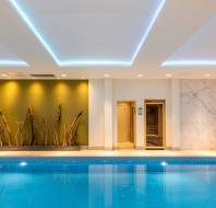 Golden frieze at poolside