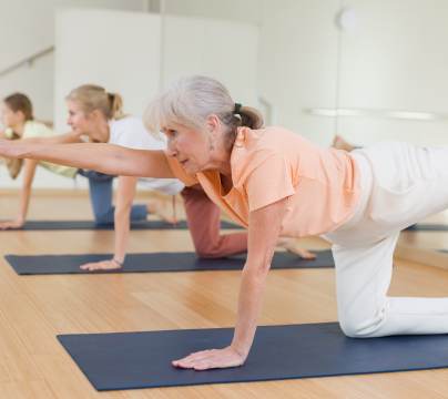 Yoga and pilates classes for over 50s