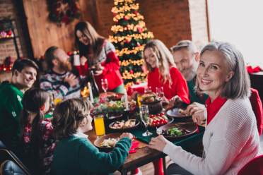 Christmas dinner in pyjamas