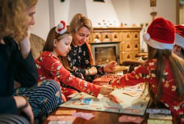 Christmas games in pyjamas
